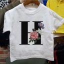 Piger T-shirt med bogstav B1428 8
