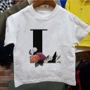 Piger T-shirt med bogstav B1428 12