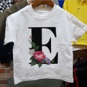 Piger T-shirt med bogstav B1428 5