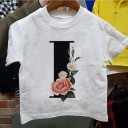 Piger T-shirt med bogstav B1428 9