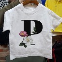 Piger T-shirt med bogstav B1428 16