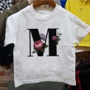 Piger T-shirt med bogstav B1428 13