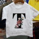 Piger T-shirt med bogstav B1428 20