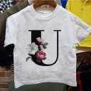 Piger T-shirt med bogstav B1428 21