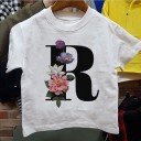 Piger T-shirt med bogstav B1428 12
