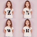 Piger T-shirt med bogstav B1428 1