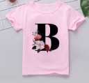 Piger T-shirt med bogstav B1564 2