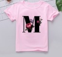 Piger T-shirt med bogstav B1564 13