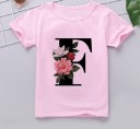 Piger T-shirt med bogstav B1564 6