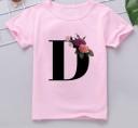 Piger T-shirt med bogstav B1564 4