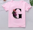 Piger T-shirt med bogstav B1564 7