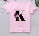 Piger T-shirt med bogstav B1564 11
