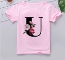 Piger T-shirt med bogstav B1564 21