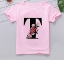 Piger T-shirt med bogstav B1564 20