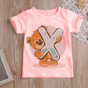 Piger T-shirt med bogstav B1586 14