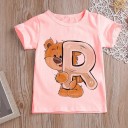 Piger T-shirt med bogstav B1586 8