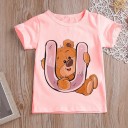 Piger T-shirt med bogstav B1586 11