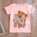 Piger T-shirt med bogstav B1586 4