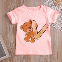 Piger T-shirt med bogstav B1586 12