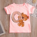 Piger T-shirt med bogstav B1586 5