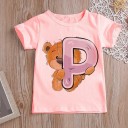Piger T-shirt med bogstav B1586 6
