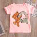 Piger T-shirt med bogstav B1586 7