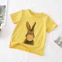 Piger T-shirt med dyr B1433 3