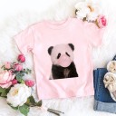 Piger T-shirt med dyr B1433 2