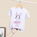 Piger T-shirt med dyr B1612 5