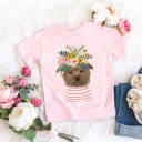 Piger T-shirt med dyr B1627 3