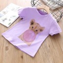 Piger T-shirt med dyr B1646 3