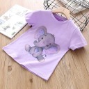 Piger T-shirt med dyr B1646 21