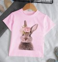 Piger T-shirt med dyr B1646 11