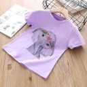 Piger T-shirt med dyr B1646 18