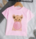 Piger T-shirt med dyr B1646 2