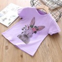 Piger T-shirt med dyr B1646 9