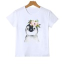 Piger T-shirt med dyr J461 4