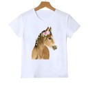 Piger T-shirt med dyr J461 7