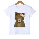 Piger T-shirt med dyr J461 8