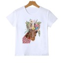 Piger T-shirt med dyr J461 14