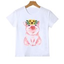 Piger T-shirt med dyr J461 16