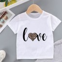 Piger T-shirt med hjerte B1583 A