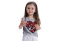 Piger T-shirt med hjerteprint og pailletter 1