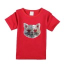 Piger T-shirt med kat J465 11