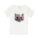 Piger T-shirt med kat J465 12