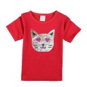 Piger T-shirt med kat J465 18