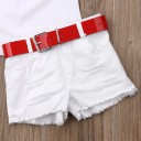 Piger T-shirt med roser og shorts L1116 3