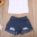 Piger T-shirt med roser og shorts 4