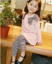 Piger T-shirt med sløjfe og leggings L1228 3