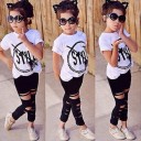 Piger T-shirt og bukser L1178 1